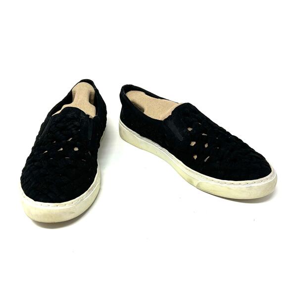 1. State Size 9.5 Slip On Black with White Soles Knit Comfort Flats Loafers Shoe - Picture 1 of 8